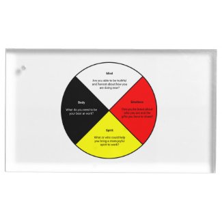 Medicine Wheel words Table Card Holder