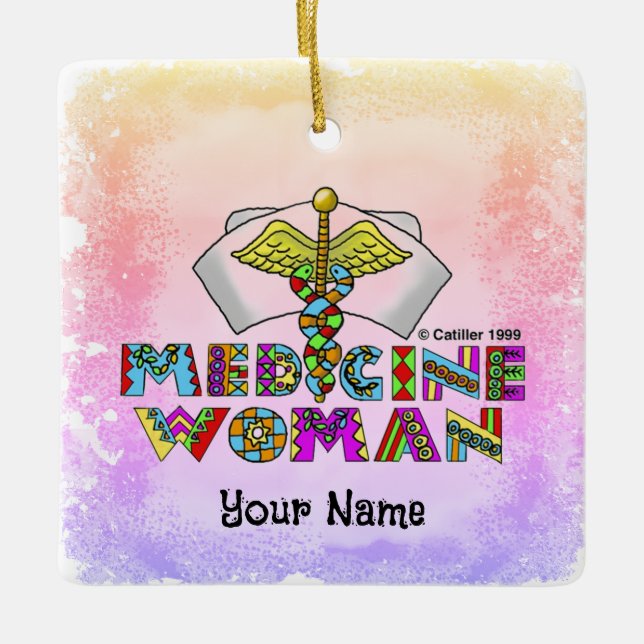 Medicine woman  ceramic ornament (Front)