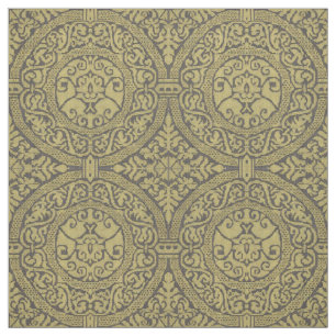 Medieval 16th Century Round Foliage Pattern Fabric