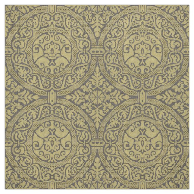 Medieval 16th Century Round Foliage Pattern Fabric (Swatch)