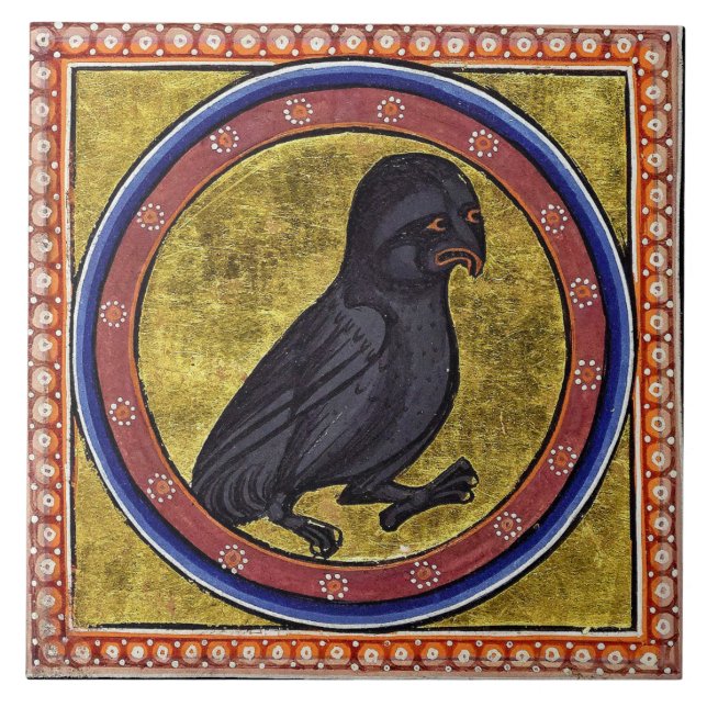 Medieval Aberdeen Bestiary Owl Tile (Front)