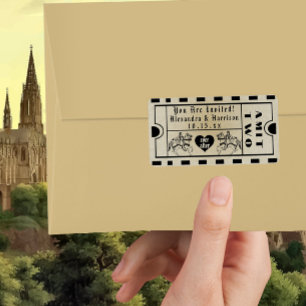 Medieval Admit One Save the Date Label