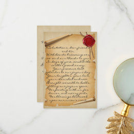 Medieval Aged Scroll Wax Seal Wedding Thank You