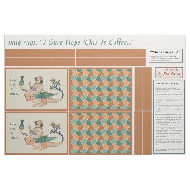 Medieval Alchemist DIY Mug Rug Fabric (Fat Quarter)
