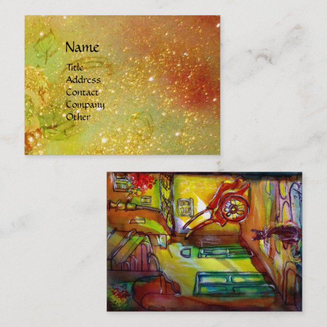 MEDIEVAL ALLEY BY NIGHT IN FLORENCE BUSINESS CARD (Front/Back)