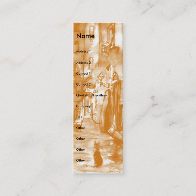 MEDIEVAL ALLEY BY NIGHT IN FLORENCE MINI BUSINESS CARD (Front)