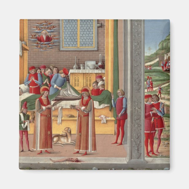 Medieval amputation scene magnet (Front)