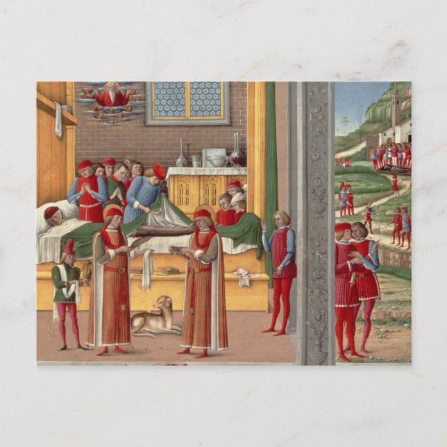 Medieval amputation scene postcard (Front)