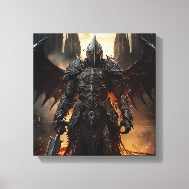 Medieval Angel Warrior - Stretched Canvas Print (Front)