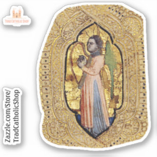 Medieval Angel With Harp Gold Renaissance Fine Art