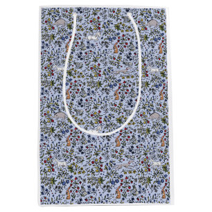 Medieval animals mille fleurs blue gift bag