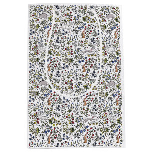 Medieval animals mille fleurs white gift bag