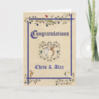 Medieval animals wedding card (Mr & Mrs)