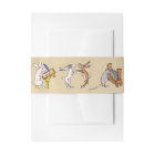Medieval animals wedding invitation bellyband