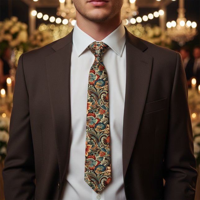 Medieval Antique Inspired Floral Motifs Tie (Creator Uploaded)