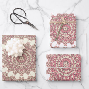 Medieval Arabesque Style Symmetrical Pattern Wrapp Wrapping Paper Sheet