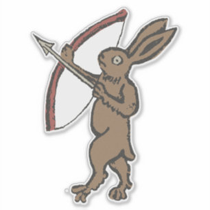 Medieval Archer Rabbit Custom-Cut Vinyl Sticker