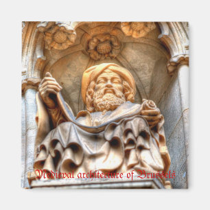 Medieval architecture of Grand place in Brussels Magnet