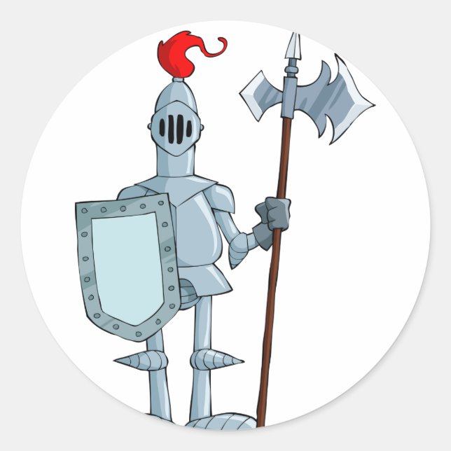 Medieval Armour Knight Character Classic Round Sticker (Front)