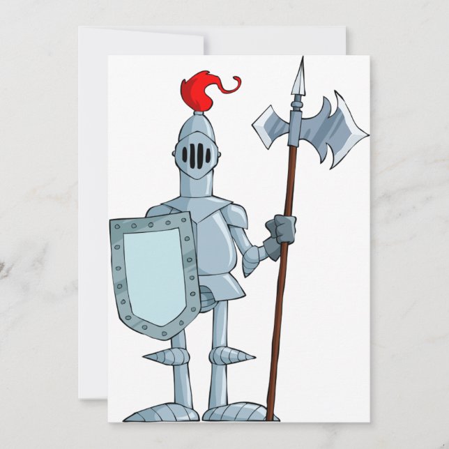 Medieval Armour Knight Character Invitation (Front)