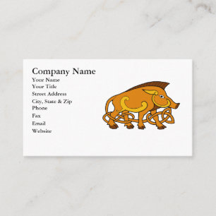 Medieval Art Celtic Knot Wild Boar Business Card