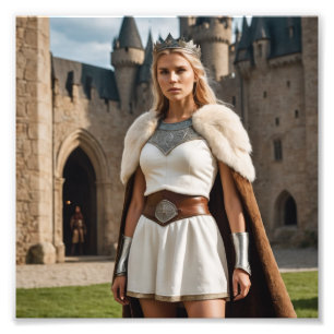 Medieval Barbarian Queen Girl Photo Print