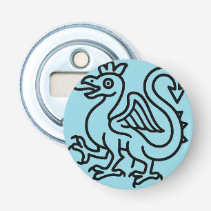 Medieval Basilisk Sigil Fantasy Heraldry Mythical Bottle Opener