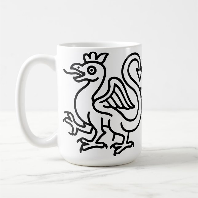 Medieval Basilisk Sigil Fantasy Heraldry Mythical  Coffee Mug (Left)