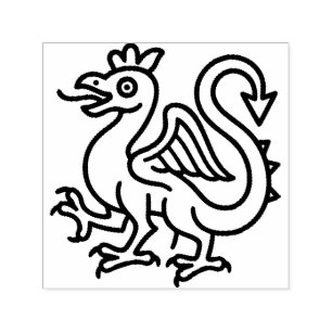 Medieval Basilisk Sigil Fantasy Heraldry Mythical  Self-inking Stamp