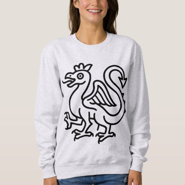 Medieval Basilisk Sigil Fantasy Heraldry Mythical  Sweatshirt (Front)