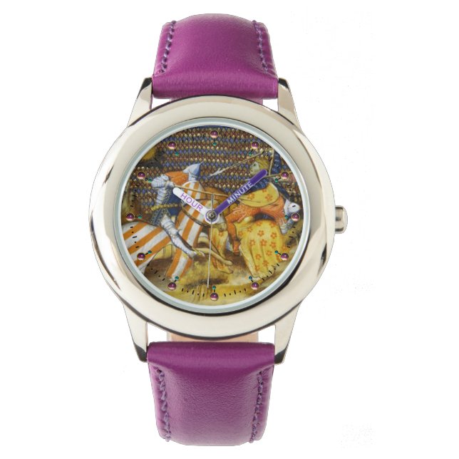 MEDIEVAL BATTLE, FIGHTING KNIGHTS HORSEBACK WATCH (Front)