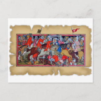 Medieval battle postcard