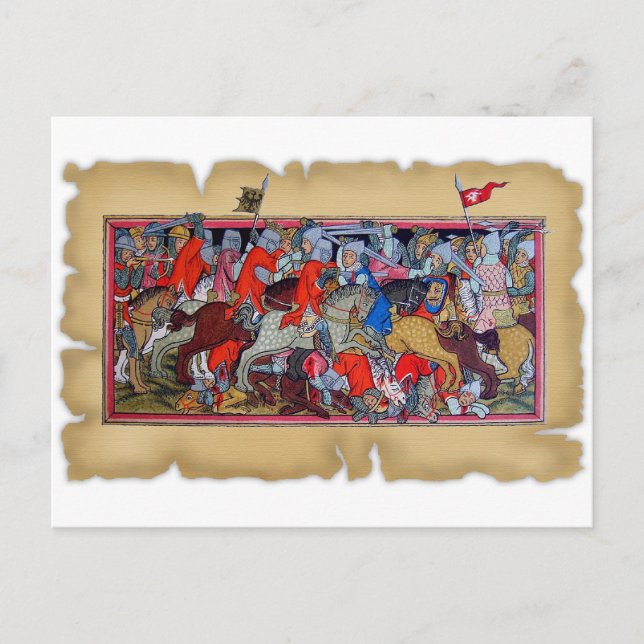 Medieval battle postcard (Front)