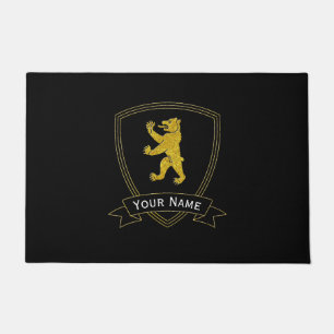 Medieval Bear Your Text and Colour Doormat