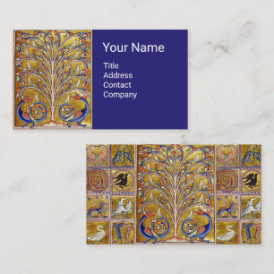 MEDIEVAL BESTIARY,BIRDS ON TREE OF LIFE,DRAGONS  BUSINESS CARD