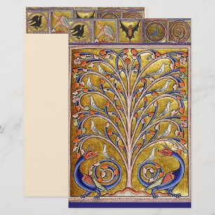 MEDIEVAL BESTIARY,BIRDS ON TREE OF LIFE,DRAGONS STATIONERY