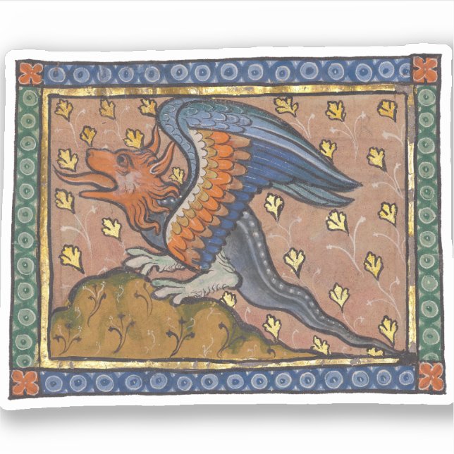 Medieval Bestiary Dragon c. 1270 (Front)