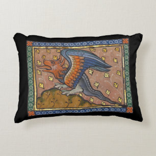 Medieval Bestiary Dragon c. 1270 Accent Pillow