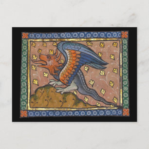 Medieval Bestiary Dragon c. 1270 Postcard