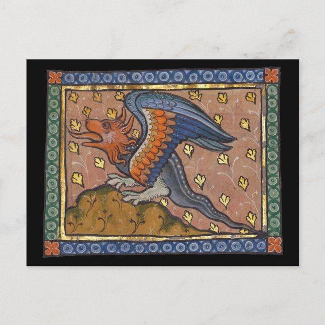 Medieval Bestiary Dragon c. 1270 Postcard (Front)