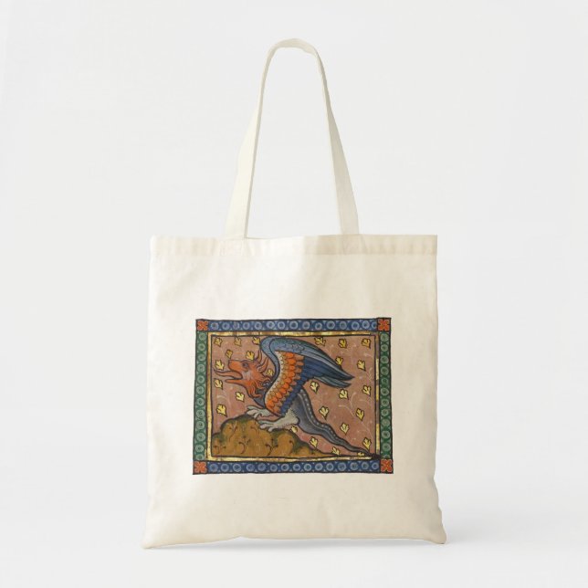 Medieval Bestiary Dragon c. 1270 Tote Bag (Front)