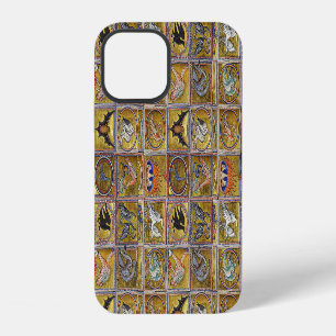 MEDIEVAL BESTIARY, FANTASTIC ANIMALS,GOLD RED BLUE iPhone 12 CASE