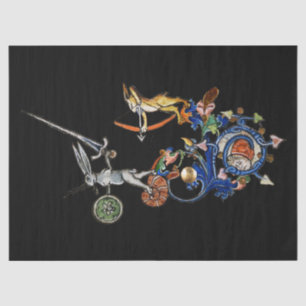 MEDIEVAL BESTIARY,Killer Rabbits with Sword Black Tissue Paper