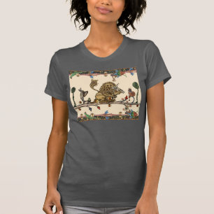 MEDIEVAL BESTIARY MAKING MUSIC Violinist Lion,Hare T-Shirt