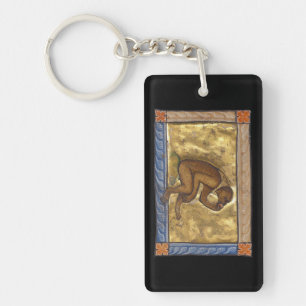 Medieval Bestiary Monkey c. 1270 Keychain
