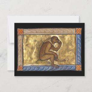 Medieval Bestiary Monkey c. 1270 Postcard