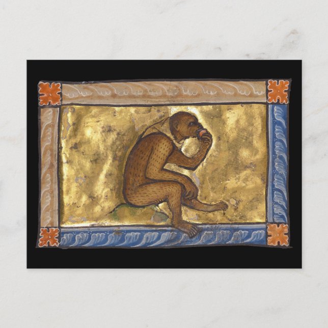 Medieval Bestiary Monkey c. 1270 Postcard (Front)
