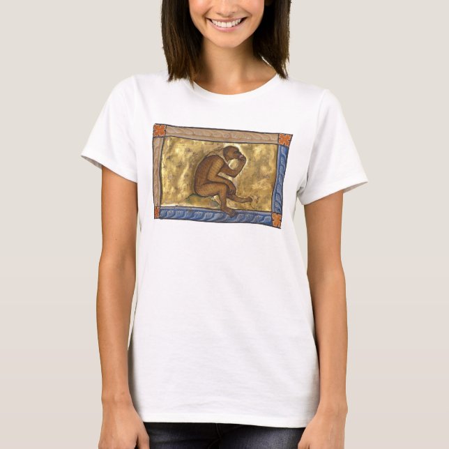 Medieval Bestiary Monkey c. 1270 T-Shirt (Front)