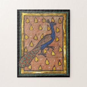 Medieval Bestiary Peacock c. 1270 Jigsaw Puzzle