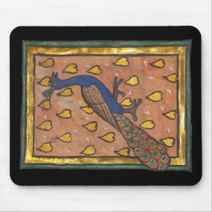 Medieval Bestiary Peacock c. 1270 Mouse Pad